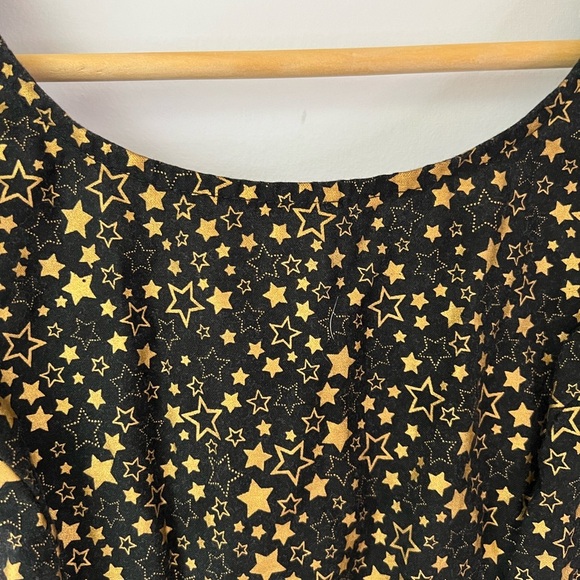 Gold Star Skater Dress - Retrolicious Modcloth Cotton Pockets - Picture 3 of 9